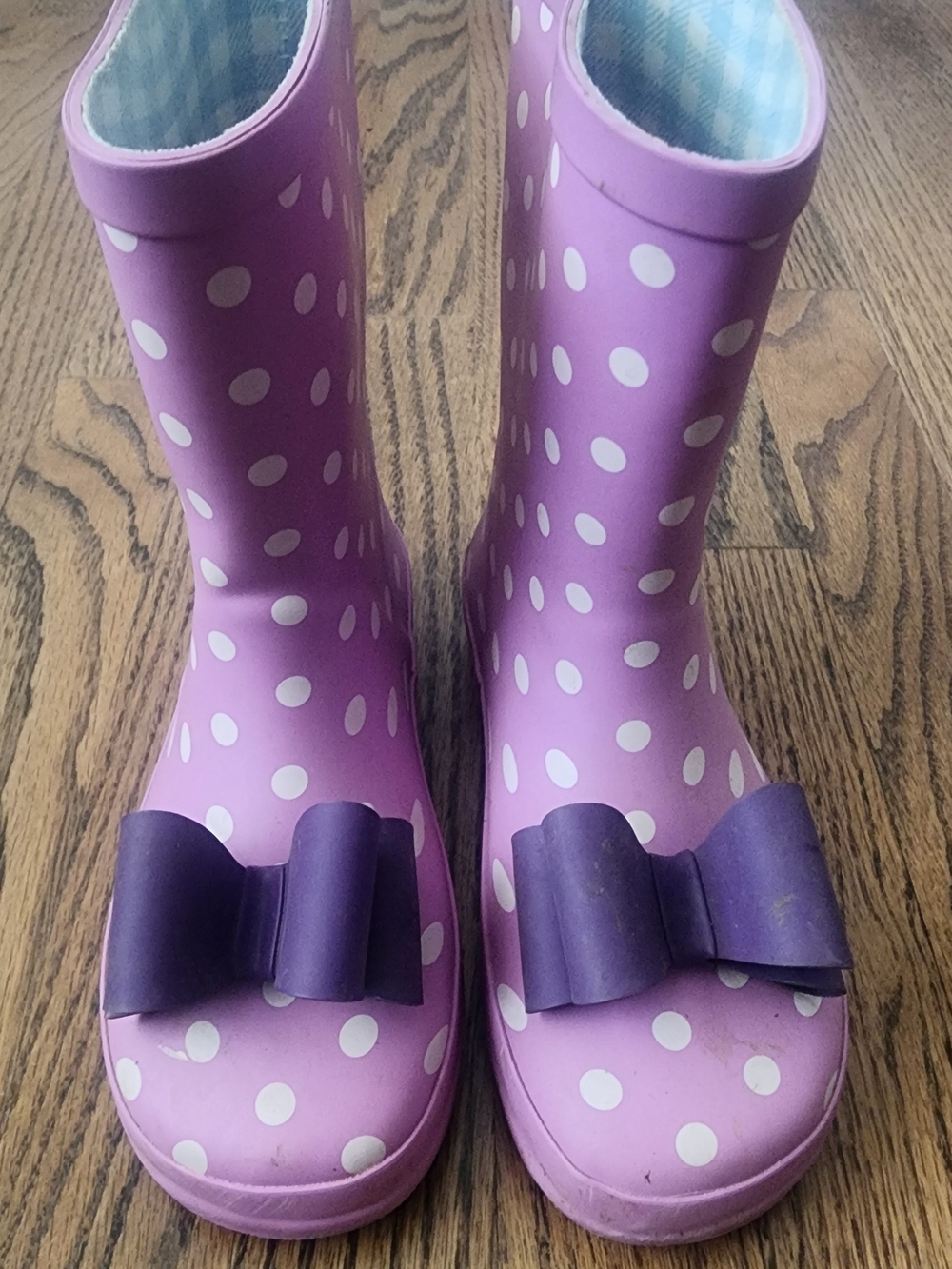 SweetHoney Purple Polka Dot Rain Boots with Bow